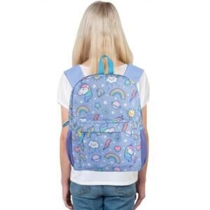 New CLUB LIBBY LU Lilac Unicorn Kids Backpack 16 inch Purple Mesh Side Pockets
